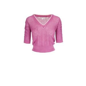 VERONICA BEARD Saville Orchid Stretch Linen Knit Top